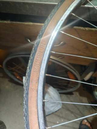 Rueda trasera bici antigua