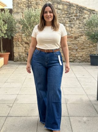 Pantalón vaquero ancho talla grande