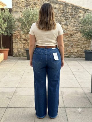 Pantalón vaquero ancho talla grande
