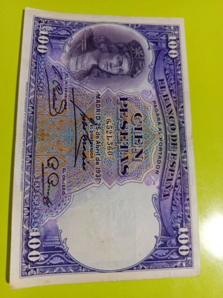 Billete 100 Pesetas España 1931