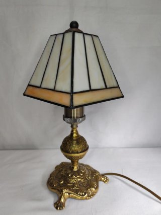 Lampada da tavolo Tiffany beige/oro