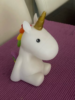 Lámpara unicornio noche arcoíris