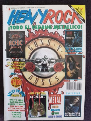 3 Revistas heavy rock portada gun's and roses