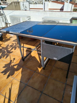 Mesa Terraza Jardín Madera o Cristal y Metal
