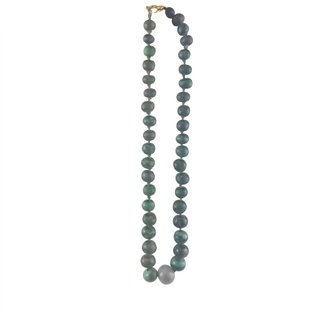 Collana vintage con pietre in malachite naturale