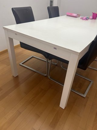 Mesa comedor extensible blanca 180cm