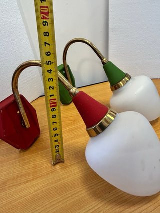 Applique Vintage Ottone Rosso/Verde Anni '50