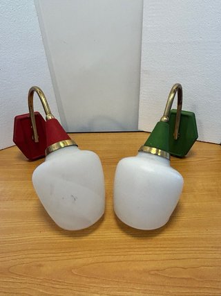 Applique Vintage Ottone Rosso/Verde Anni '50