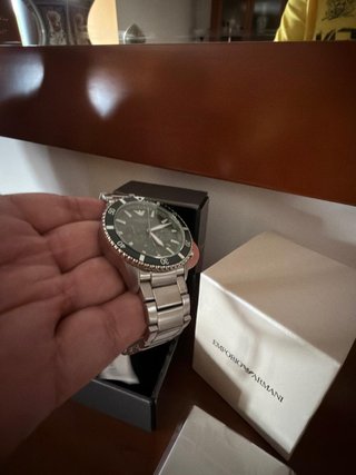 Relógio Emporio Armani World Explorer Verde Novo