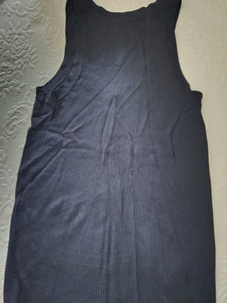 Top Zara negro canalé botones
