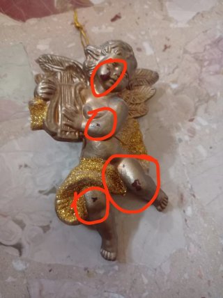 Angioletto dorato con arpa