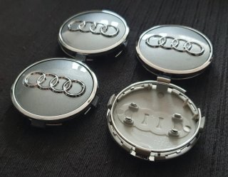 Tapas de buje Audi 61mm gris (4 unidades)