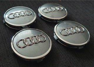 Tapas de buje Audi 61mm gris (4 unidades)