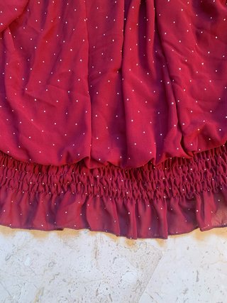 Blusa burdeos volantes plumeti talla única