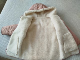 Abrigo acolchado niña rosa
