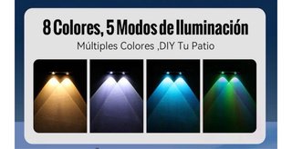 4 Luces Solares LED para Valla
