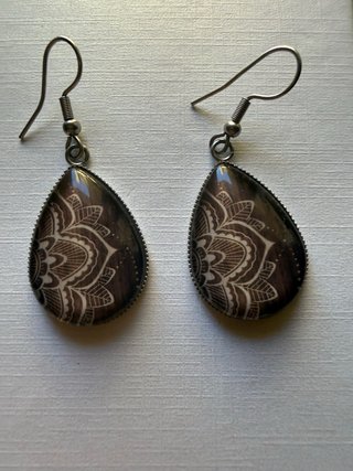 Pendientes Artesanales Mandala Acero Inoxidable