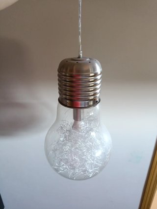 Lámpara Bombilla Diseño Metal y Cristal