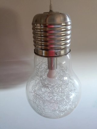 Lámpara Bombilla Diseño Metal y Cristal
