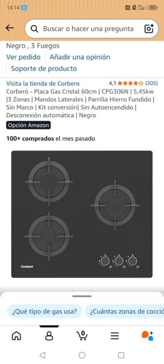 Placa de vitrocerámica Corberó