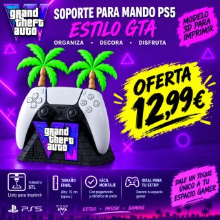 Soporte Mando PS5 Estilo GTA VI