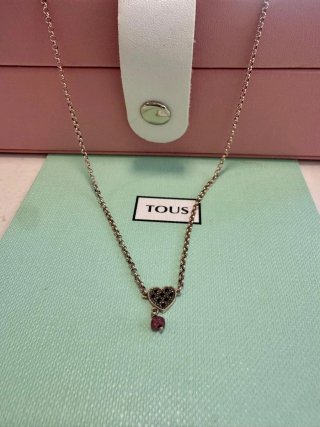 Collar Tous Corazón Plata y Rojo