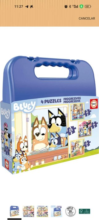 4 Puzzles Bluey Educa Progresivos