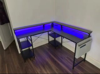 Escritorio Gaming Negro con Luces LED Azules