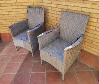 Juego 2 Sillas Terraza Ratán (Para Reparar)