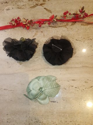 Lote tocados flores adornos
