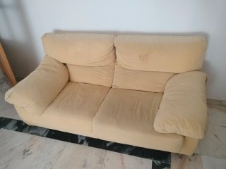 2 Sofás Beige Tela 2 Plazas