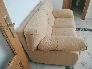 2 Sofás Beige Tela 2 Plazas