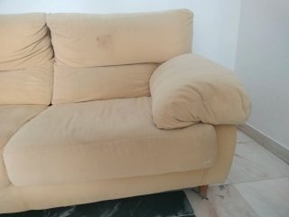 2 Sofás Beige Tela 2 Plazas