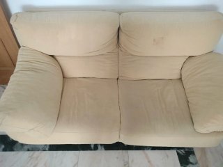 2 Sofás Beige Tela 2 Plazas