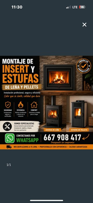 Montaje estufas pellets y leña