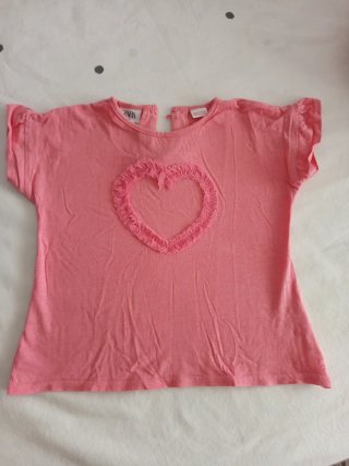 Conjunto 2 Camisetas Zara Niña Corazón