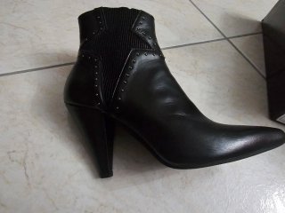Tronchetto Nappa Nero Tacco 8.5cm