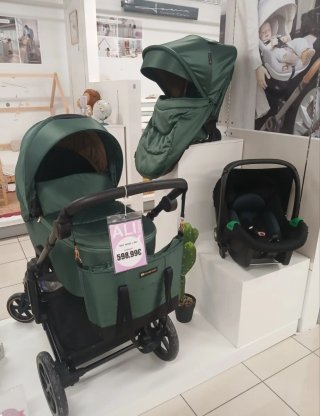 Carrito bebé 3 en 1 verde