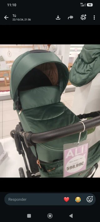 Carrito bebé 3 en 1 verde
