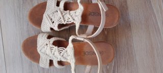 Sandalias cuña Inside beige talla 38