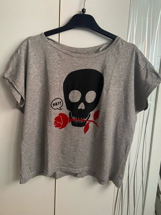 Camiseta Zara Calavera Rosa Hey!