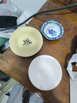 Conjunto de 3 ceniceros decorativos antiguos