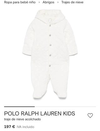 Buzo Ralph Lauren Kids blanco talla 6 meses