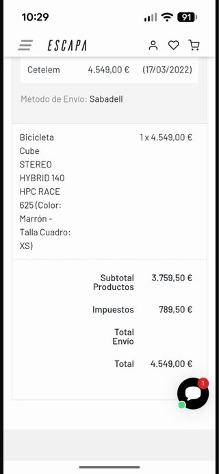 Bici CUBE STEREO HYBRID 140 RACE 625 XS