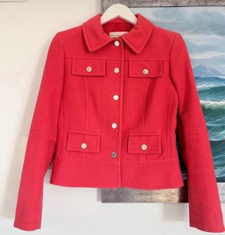 Chaqueta en color coral de Purificación García