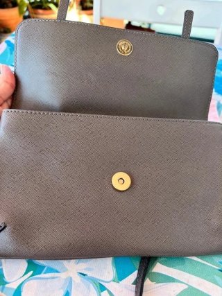 Borsetta Coccinelle tracolla grigio taupe oro