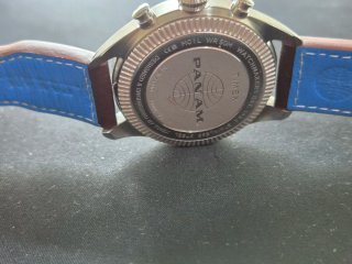 Reloj Timex Pan Am Cronógrafo Azul Correa Marrón
