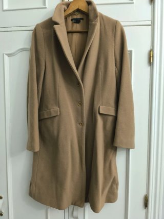 Abrigo invierno paño beige Zara
