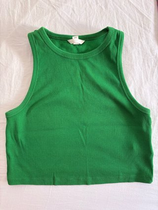 Top H&M verde sin mangas talla L