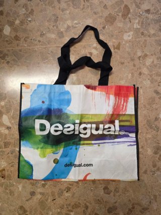 Bolsa de rafia Desigual multicolor